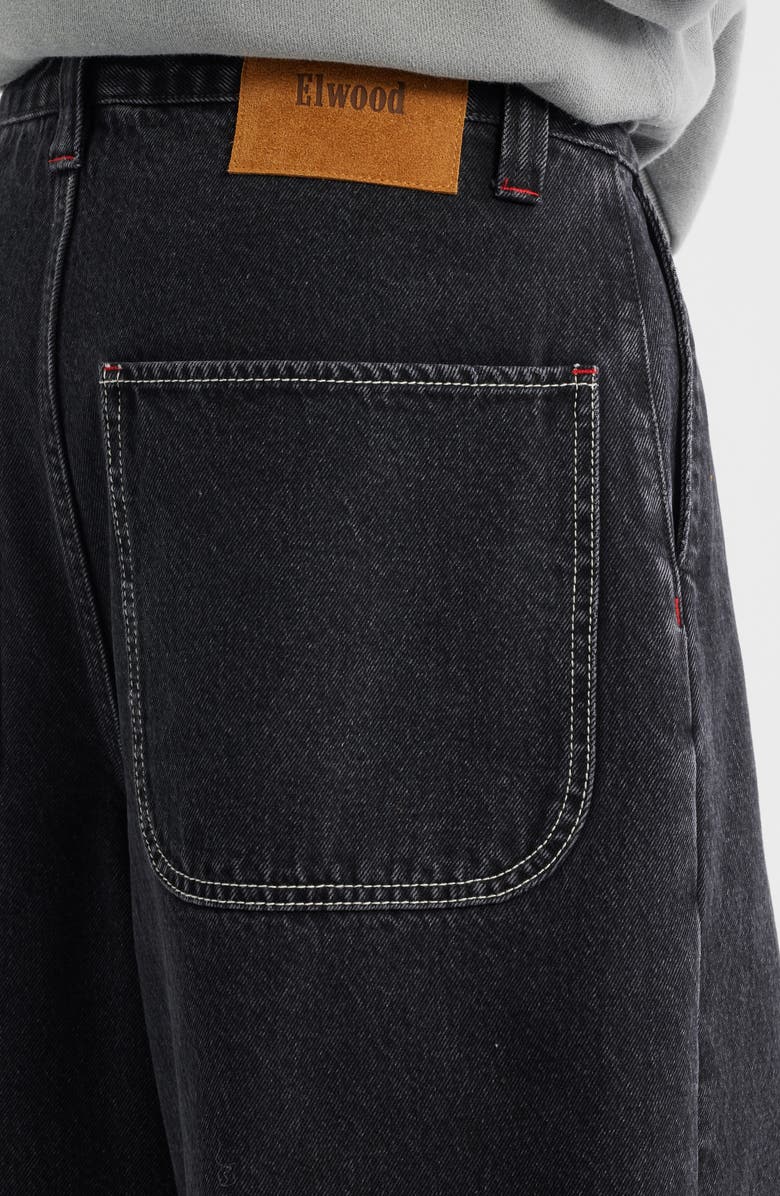 Elwood Big Baggy Denim Shorts, Alternate, color, Washed Black