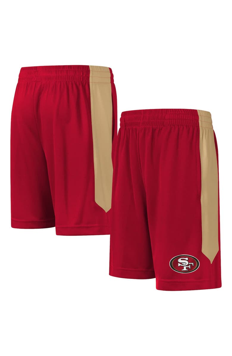Outerstuff Youth Scarlet San Francisco 49ers Fashion Shorts, Main, color,