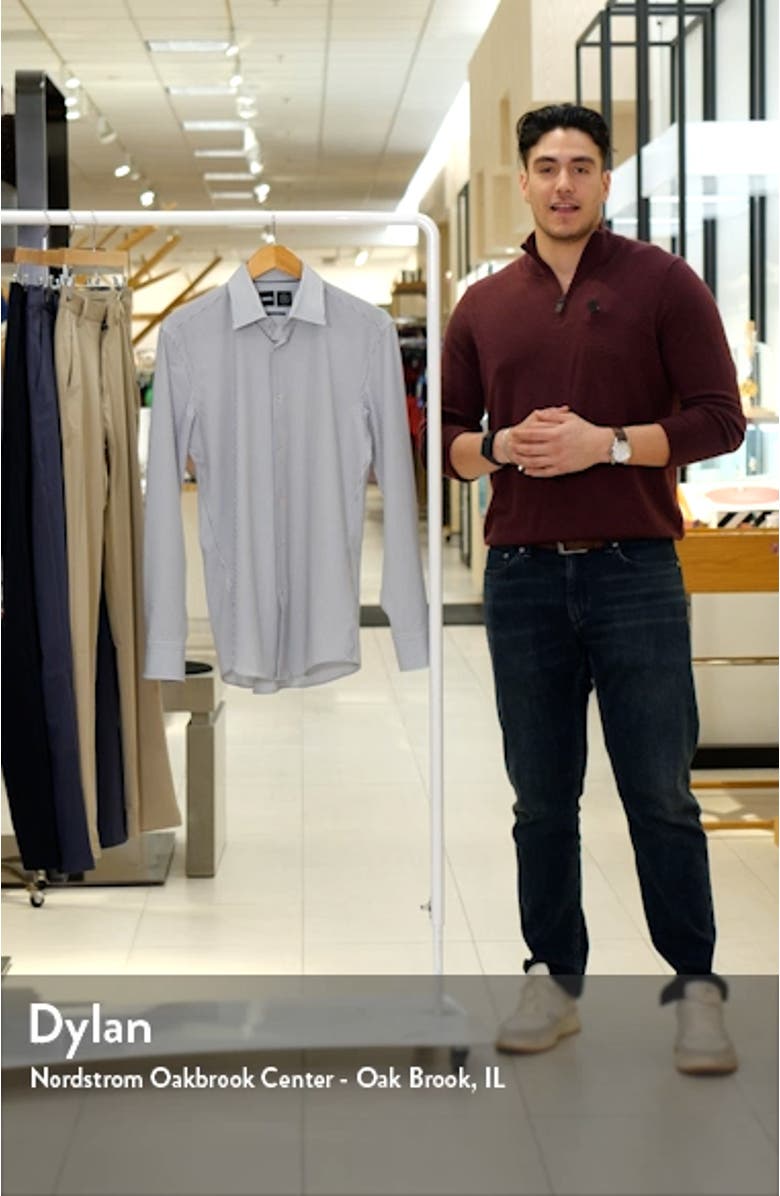 Hank Slim Fit Stripe Stretch Dress Shirt, sales video thumbnail