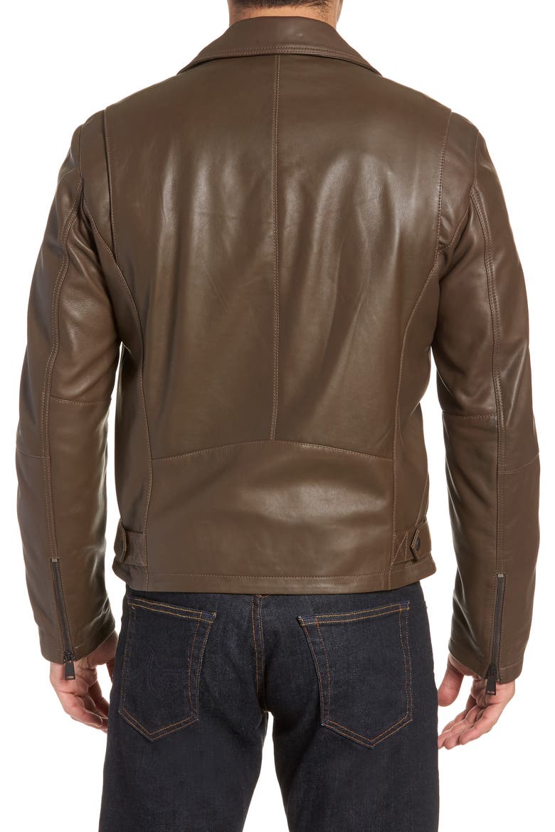 Lamb Leather Jacket, Alternate, color, PEBBLE