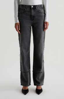 AG Brinley Fray Edge High Waist Straight Leg Jeans