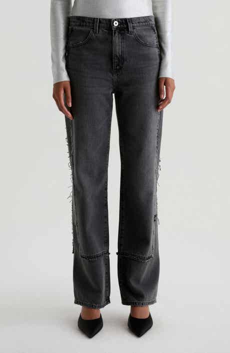AG Brinley Fray Edge High Waist Straight Leg Jeans