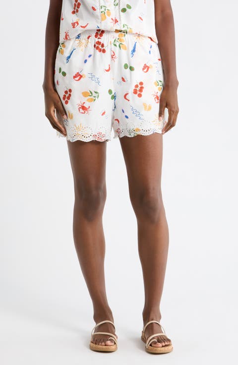 Embroidered Cotton Shorts