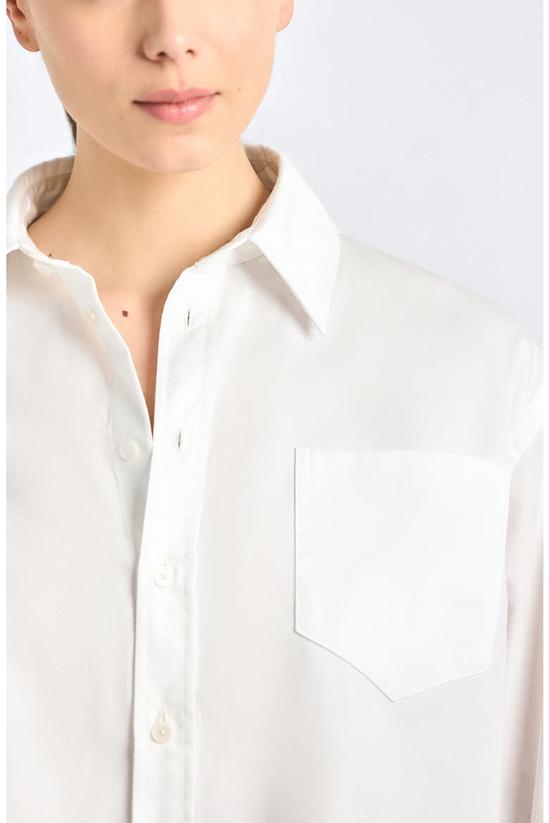 Evelina Poplin Boxy Button-Up Shirt, Alternate, color, WHITE