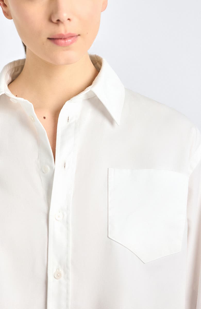 Derek Lam 10 Crosby Evelina Poplin Boxy Button-Up Shirt, Alternate, color, White