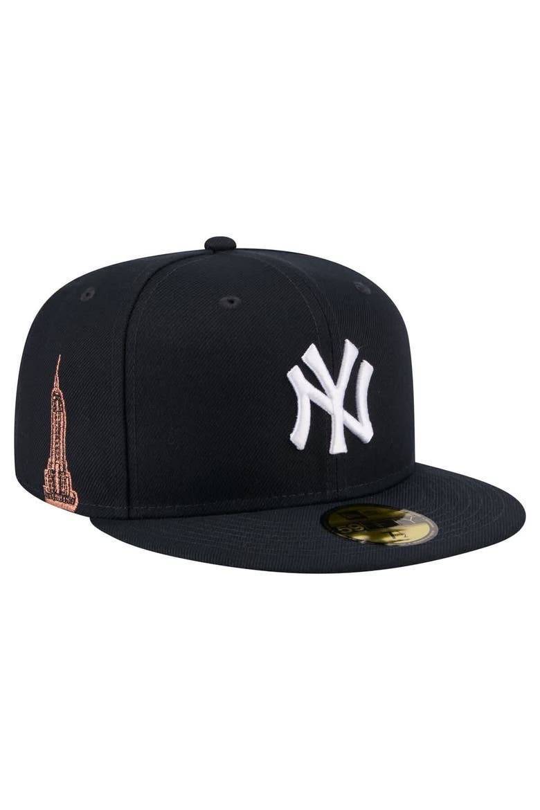 Men's New Era Navy New York Yankees Run Mascot 59FIFTY Fitted Hat, Main, color, Navy