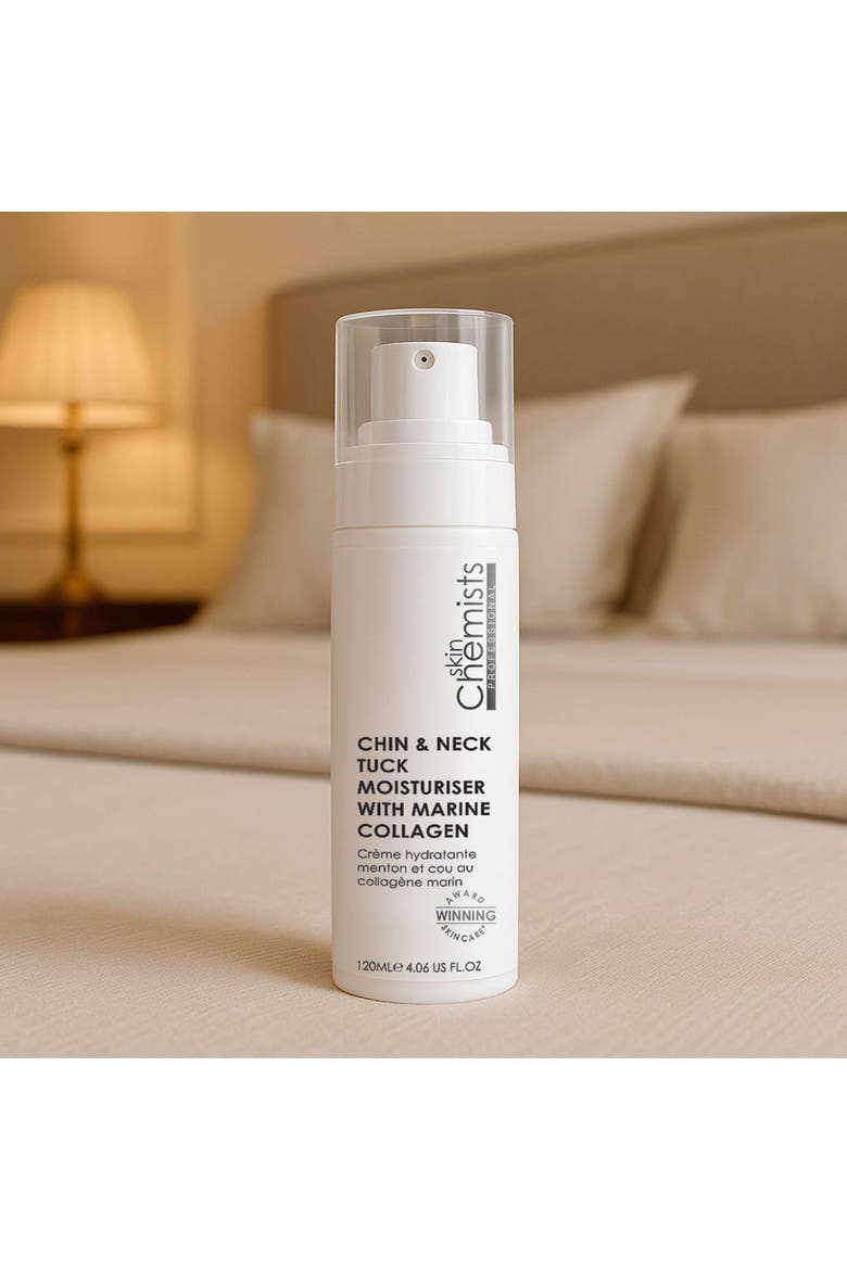 Chin & Neck Tuck Moisturizer with Marine Collagen 120ml for Loss of Firmness, Anti-Aging, Alternate, color, White