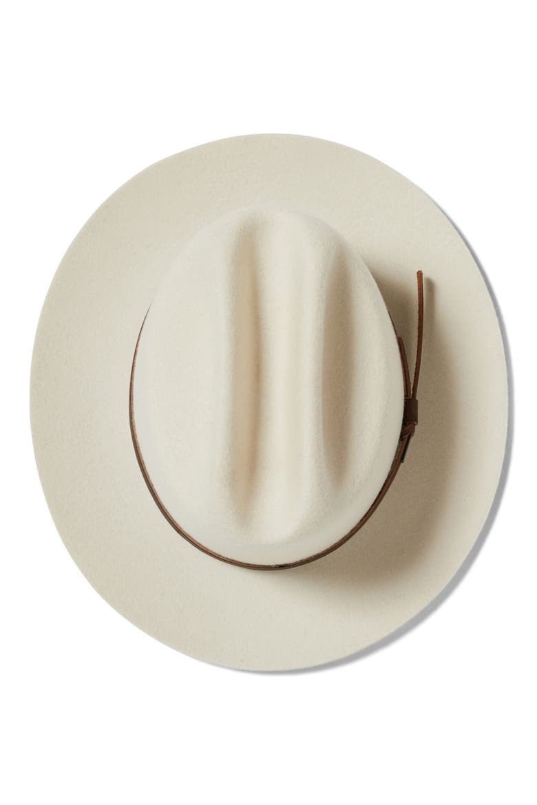 Hitch Ranch Wool Felt Fedora, Alternate, color, OFF WHITE