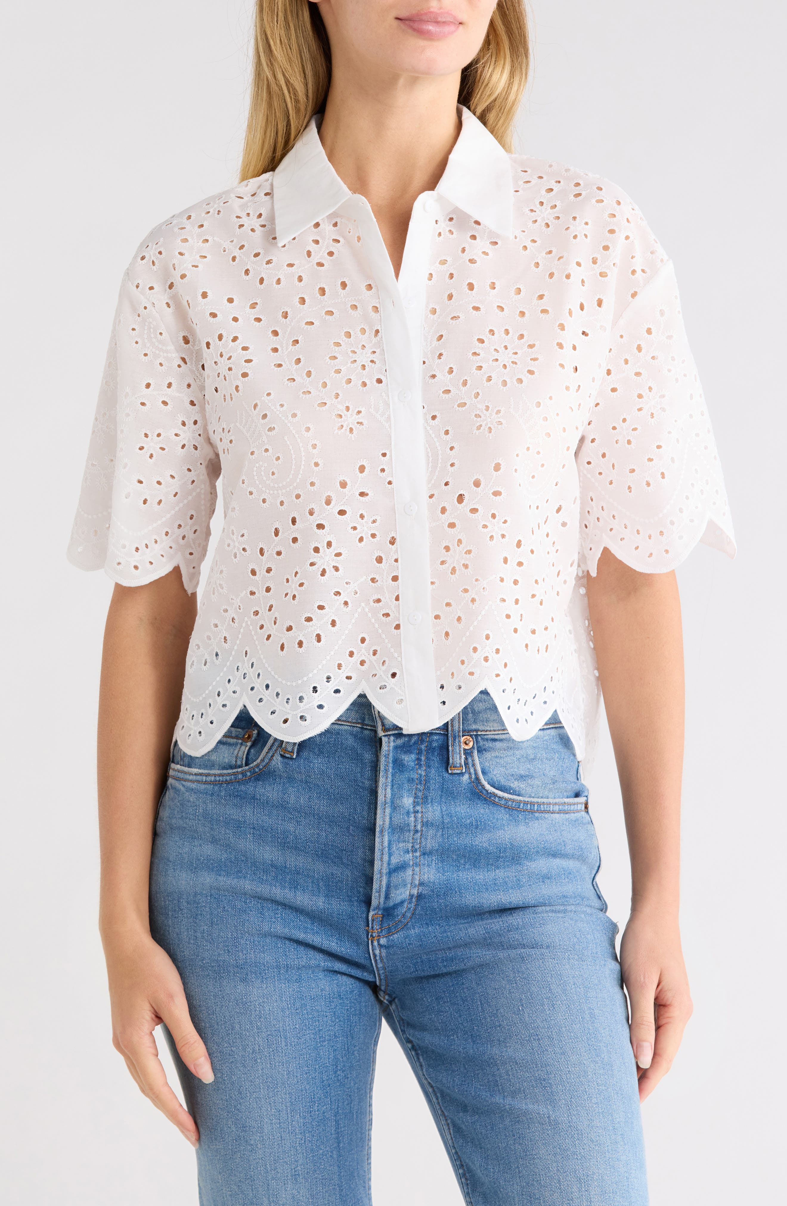 Crop Eyelet Top