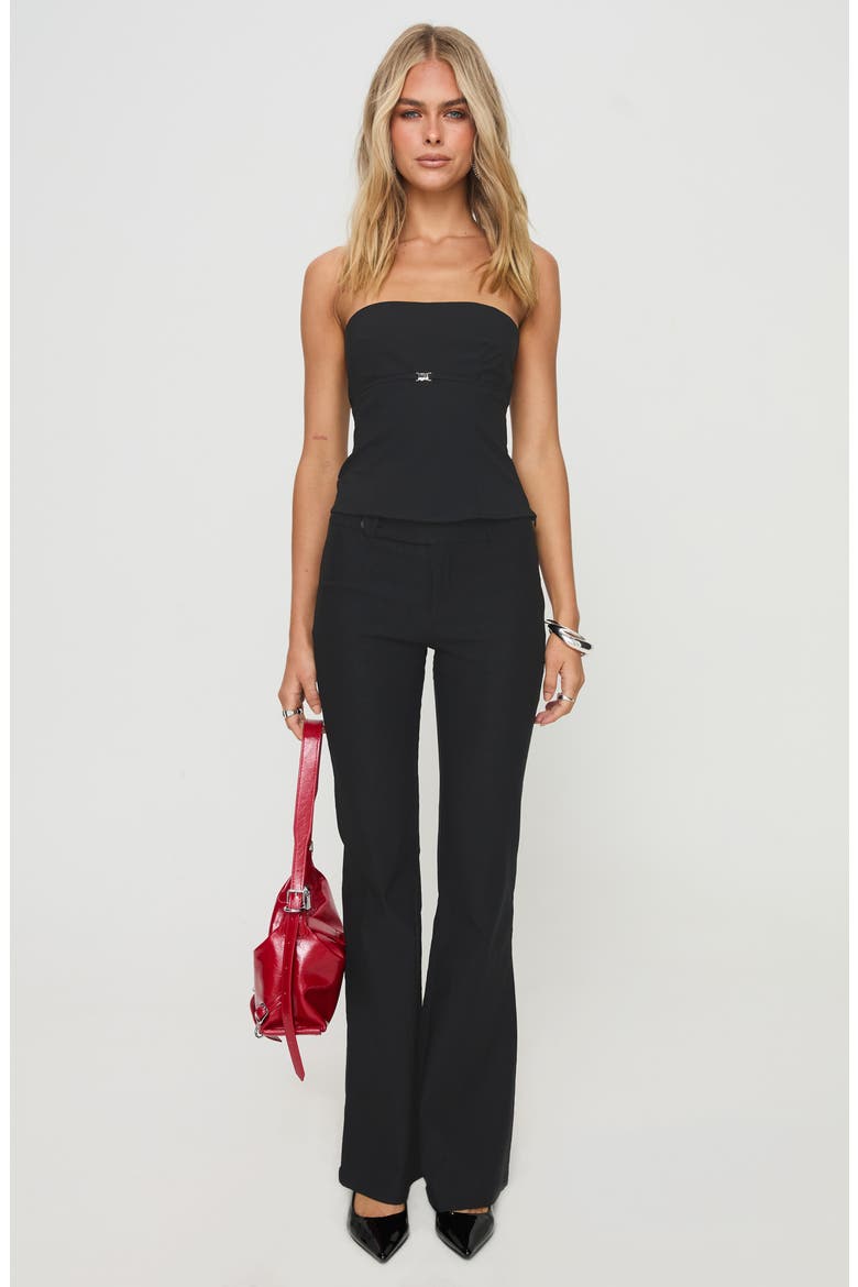 Flounce Strapless Top, Alternate, color, BLACK