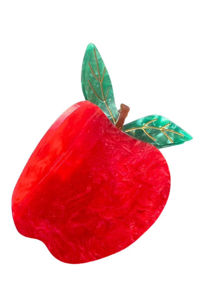 Big Apple Hair Clip, Alternate, color, RED
