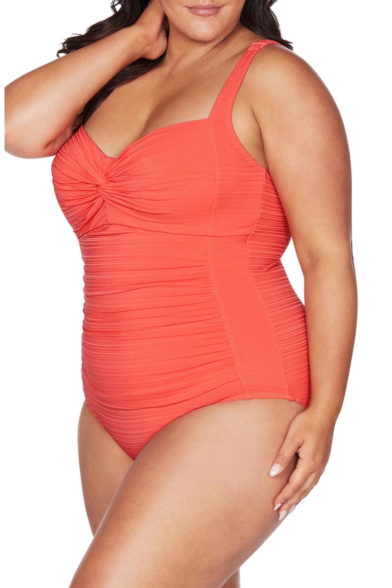 Aria Botticelli C-, D- & DD-Cup One-Piece Swimsuit, Alternate, color, CORAL