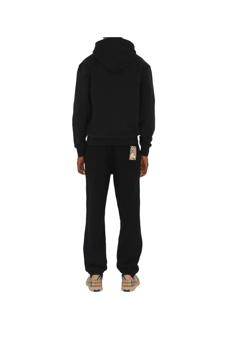 Burberry Check Label Cotton Jogging Pants, Alternate, color, Black