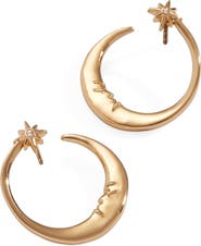 Alex and Ani Crescent Moon Hoop Earrings