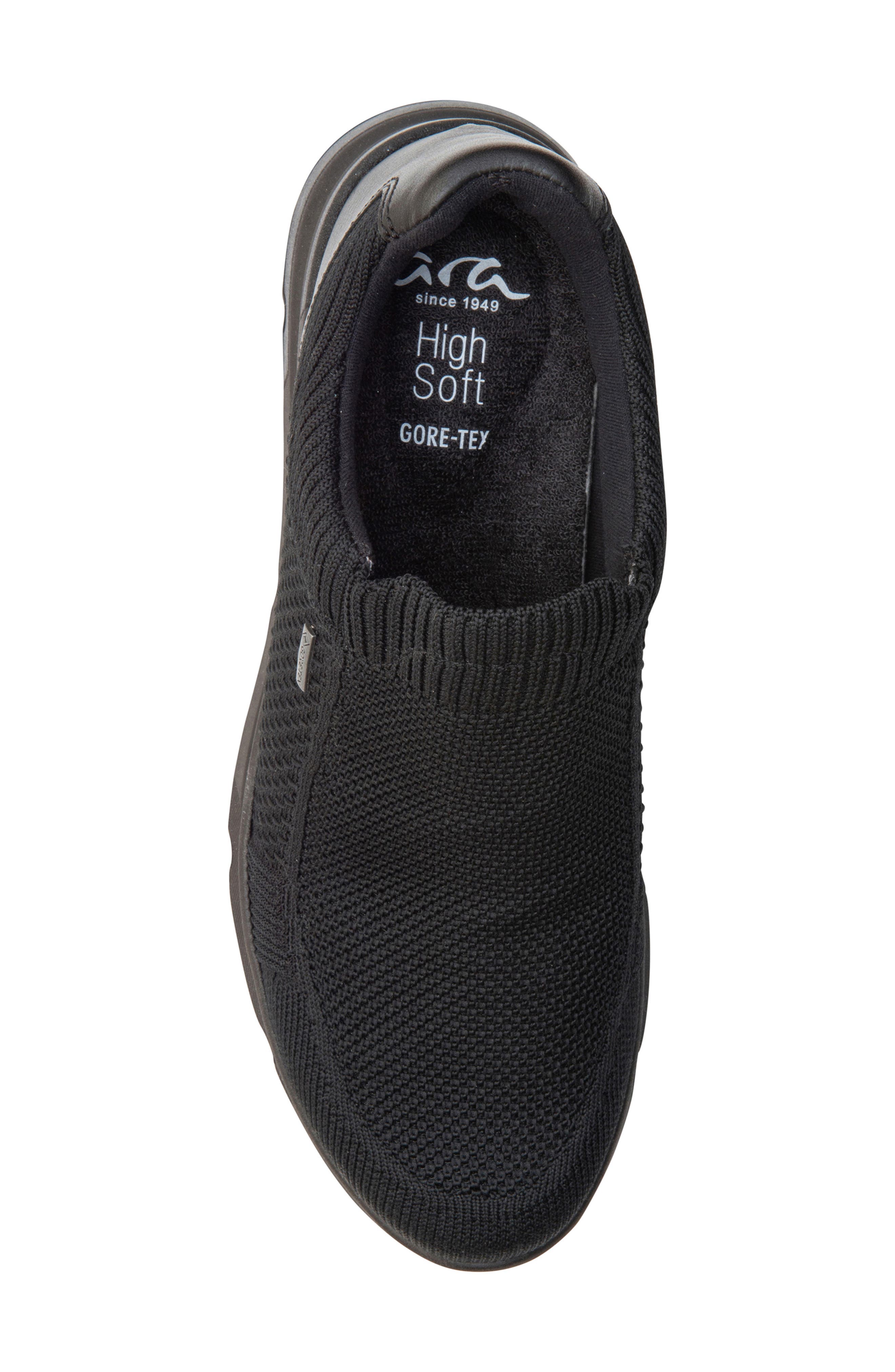 ara Nassau Waterproof Slip-On Sneaker, Alternate, color, Black