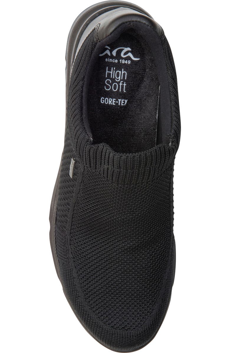 ara Nassau Waterproof Slip-On Sneaker, Alternate, color, Black