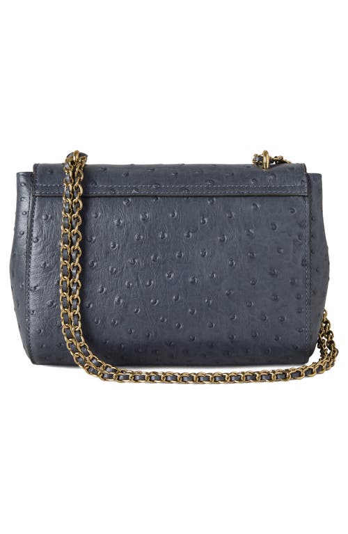 Mulberry Lily Ostrich Embossed Leather Satchel In Blue