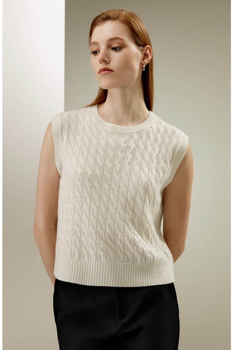 Women's Baby Cashmere Sweater Vest, Alternate, color, White