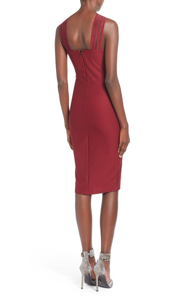 Missguided Mesh Strap Midi Dress, Alternate, color,