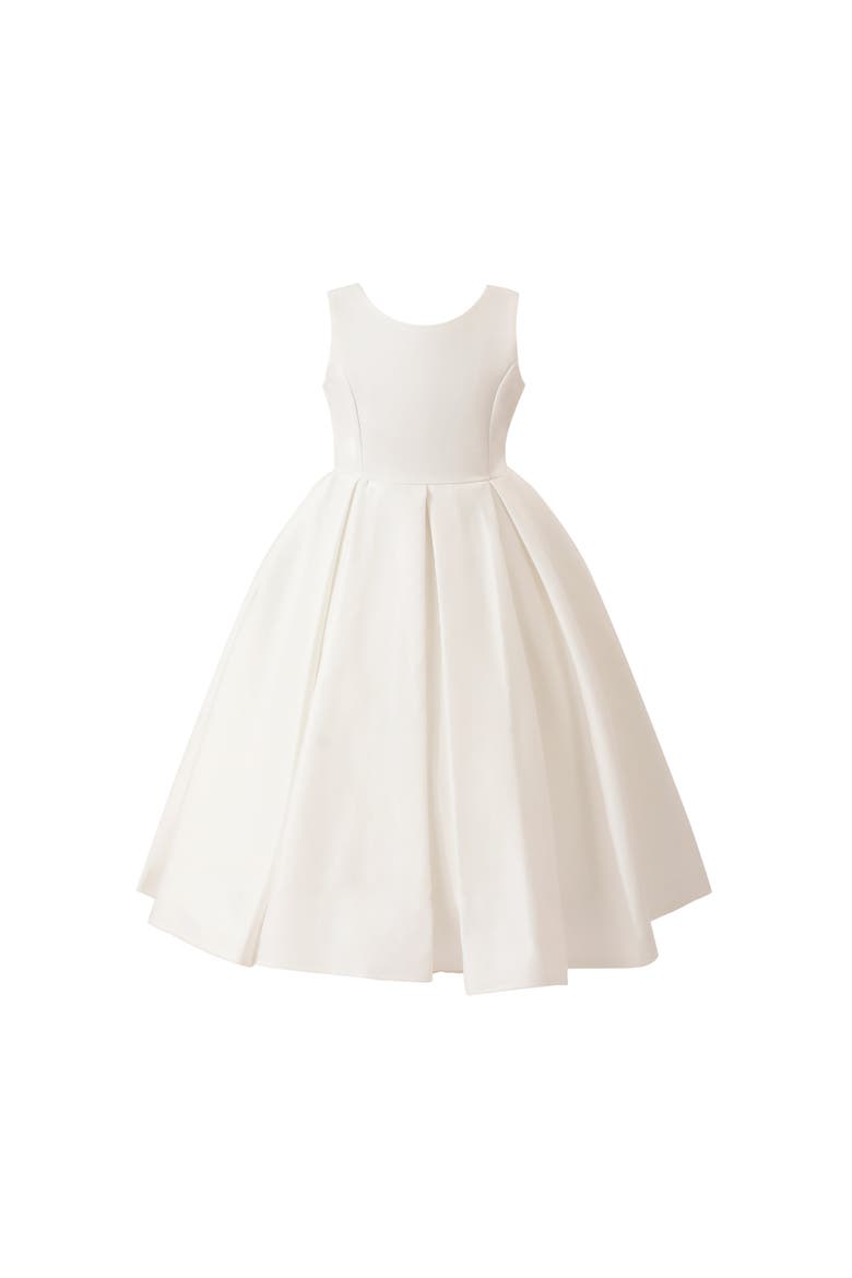 Satin Bow-Back Dress, Main, color, White