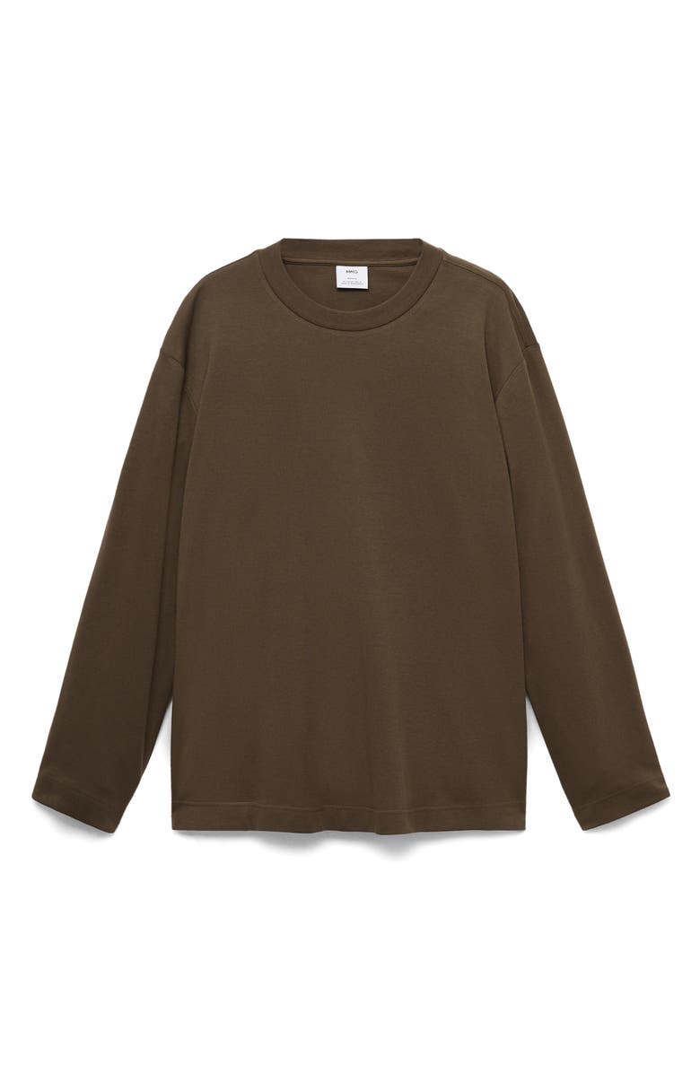 MANGO Regular Fit Long Sleeve T-Shirt, Alternate, color, Olive Green