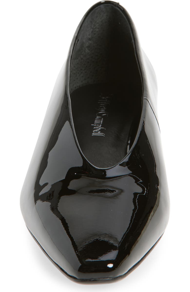 Jeffrey Campbell Hinted Pointed Toe Flat, Alternate, color, Black Patent