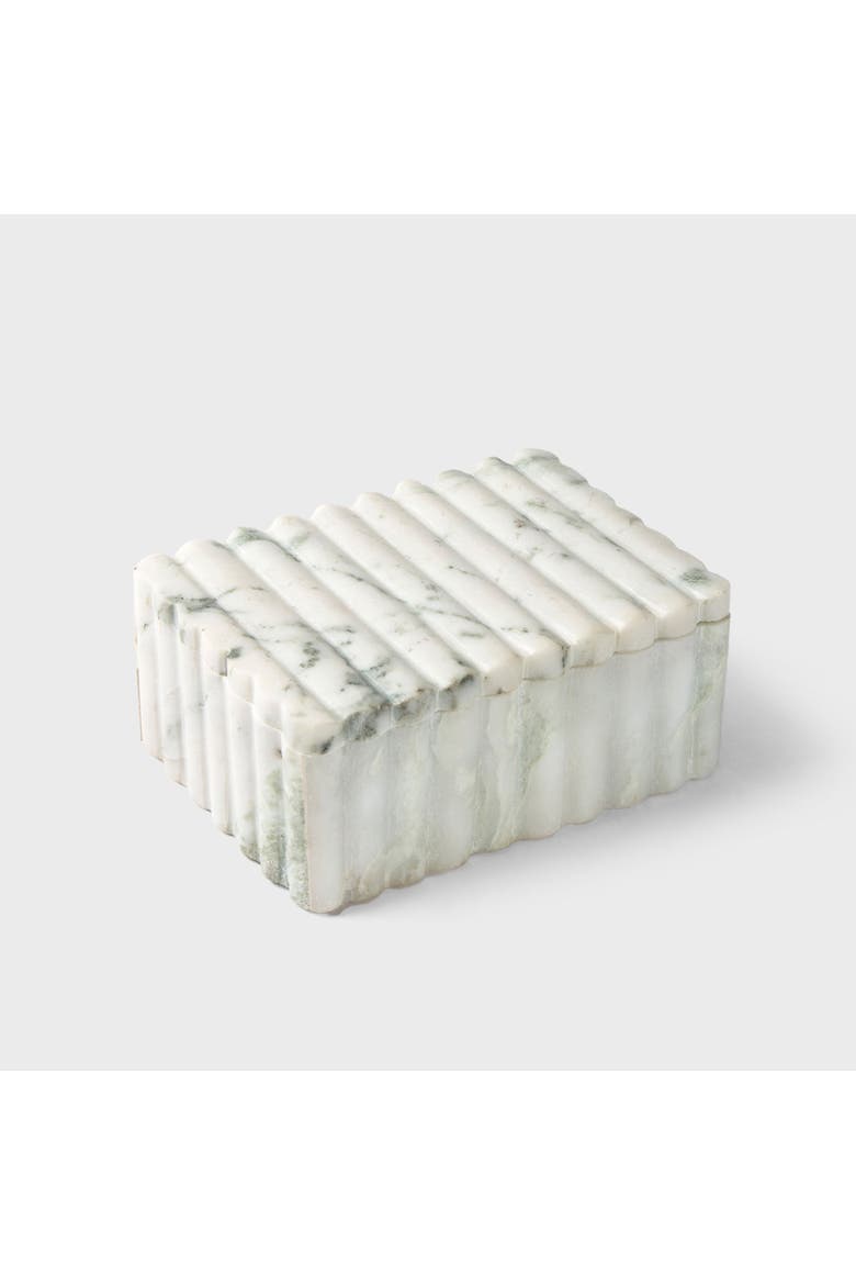 Sculpted Marble Box, Alternate, color, White