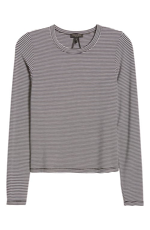 Rag & Bone Luca Stripe Long-sleeve Top In Blackwhite