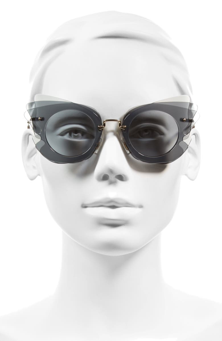 Miu Miu 63mm Layered Butterfly Sunglasses, Alternate, color, 