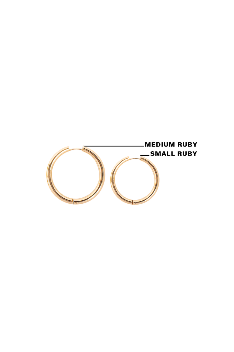 Ruby Earrings, Alternate, color, Gold