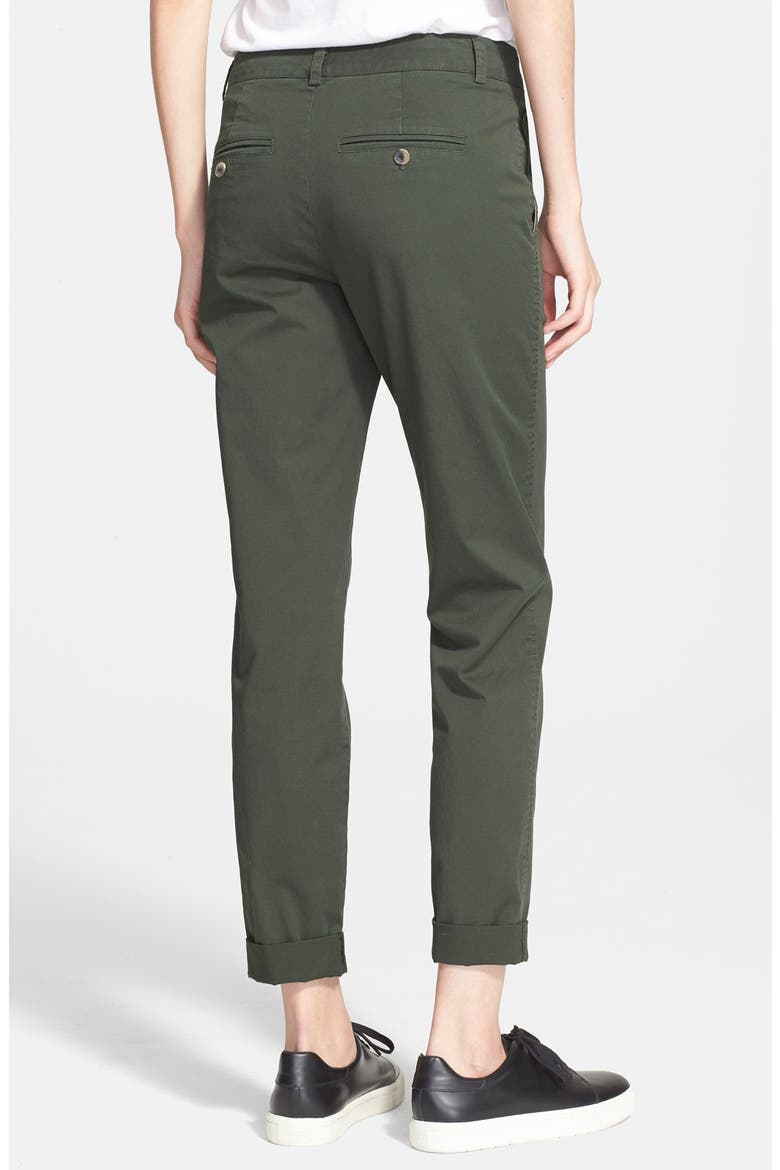 Boyfriend Trousers, Alternate, color, SILT GREEN