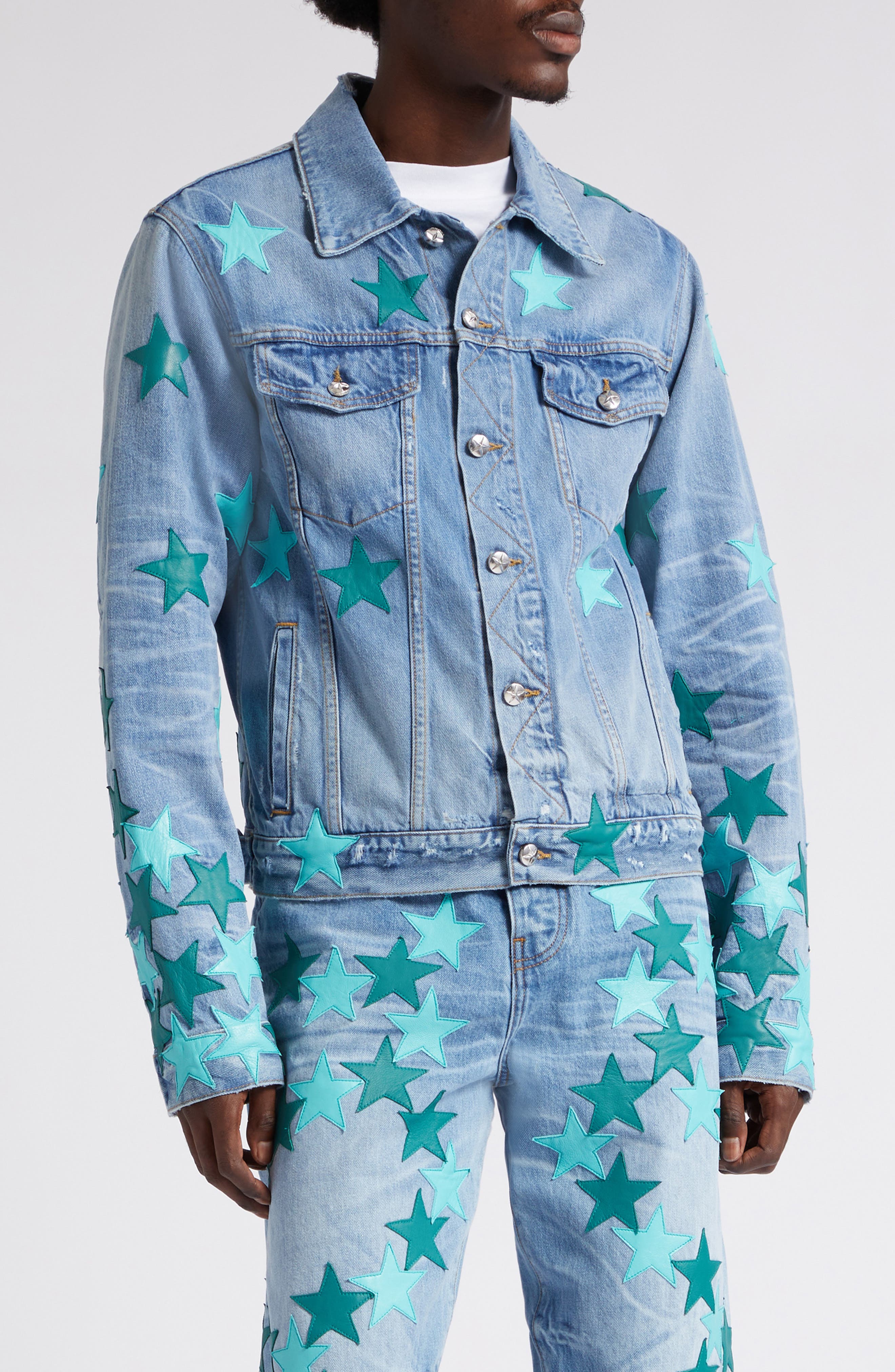 AMIRI Chemist Star Denim Trucker Jacket (Men) | Nordstrom
