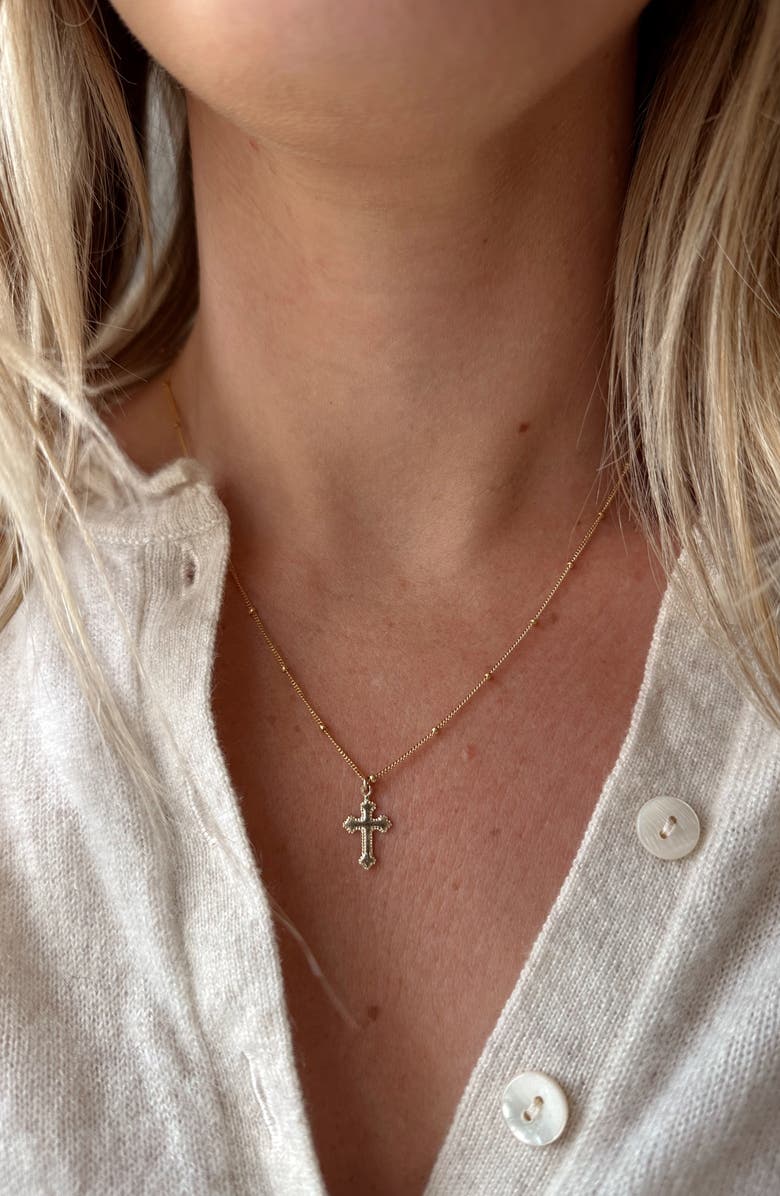 Set & Stones Archie Cross Pendant Necklace, Alternate, color, Gold