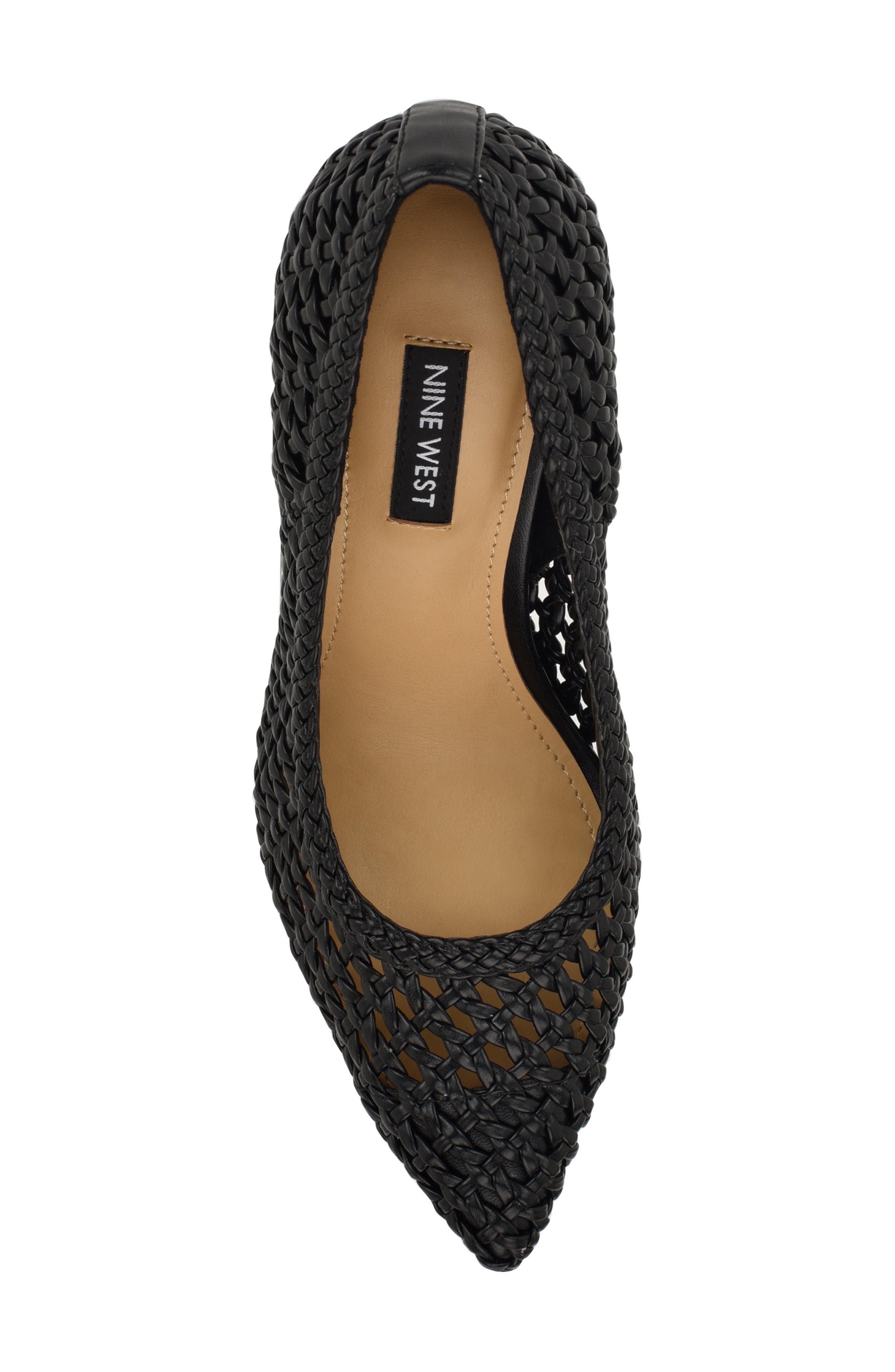 Nine West Tatiana Pointed Toe Pump, Alternate, color, Black Woven