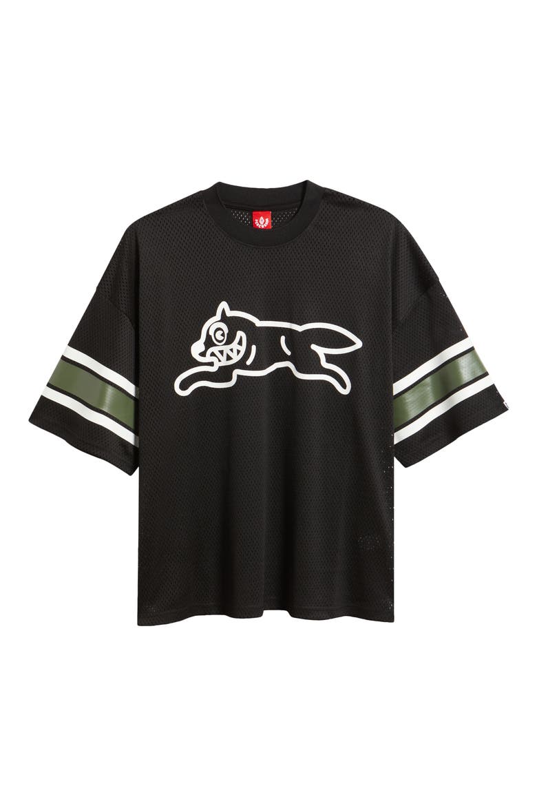 Hike Oversize Running Dog Mesh Graphic T-Shirt, Alternate, color, BLACK