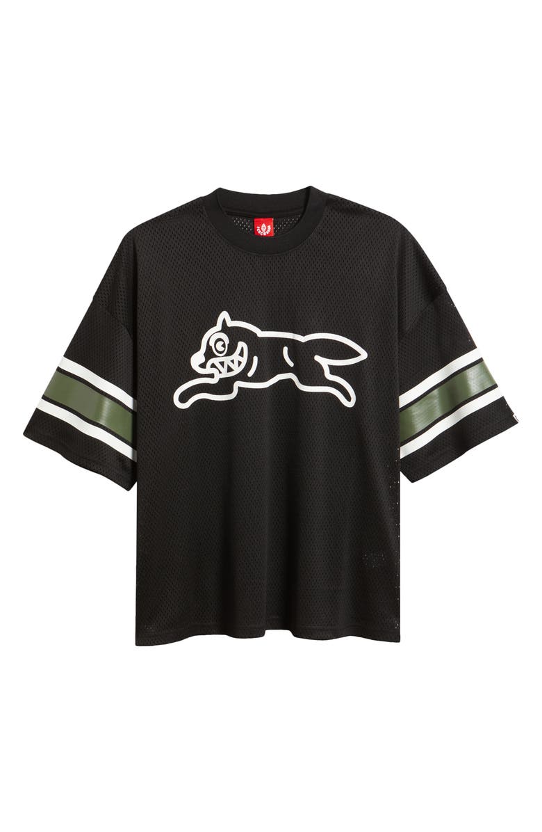 ICECREAM Hike Oversize Running Dog Mesh Graphic T-Shirt, Alternate, color, Black