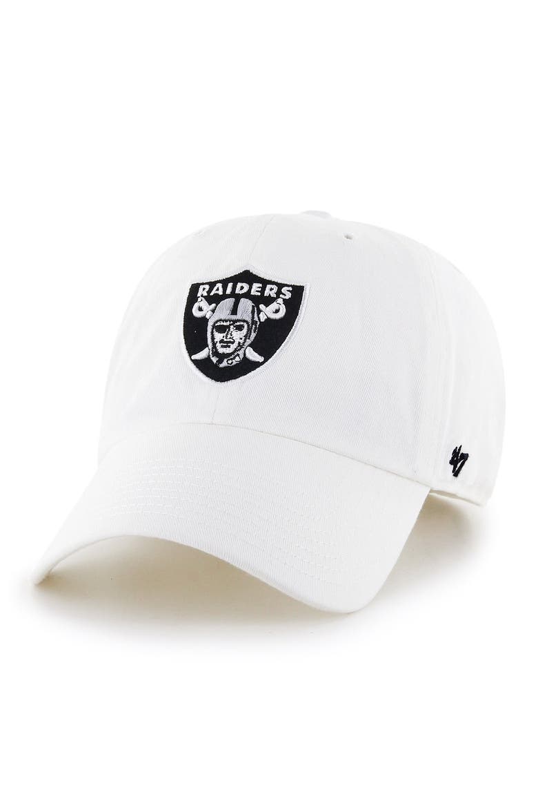 Men's '47 White Las Vegas Raiders Clean Up Adjustable Hat, Main, color, White