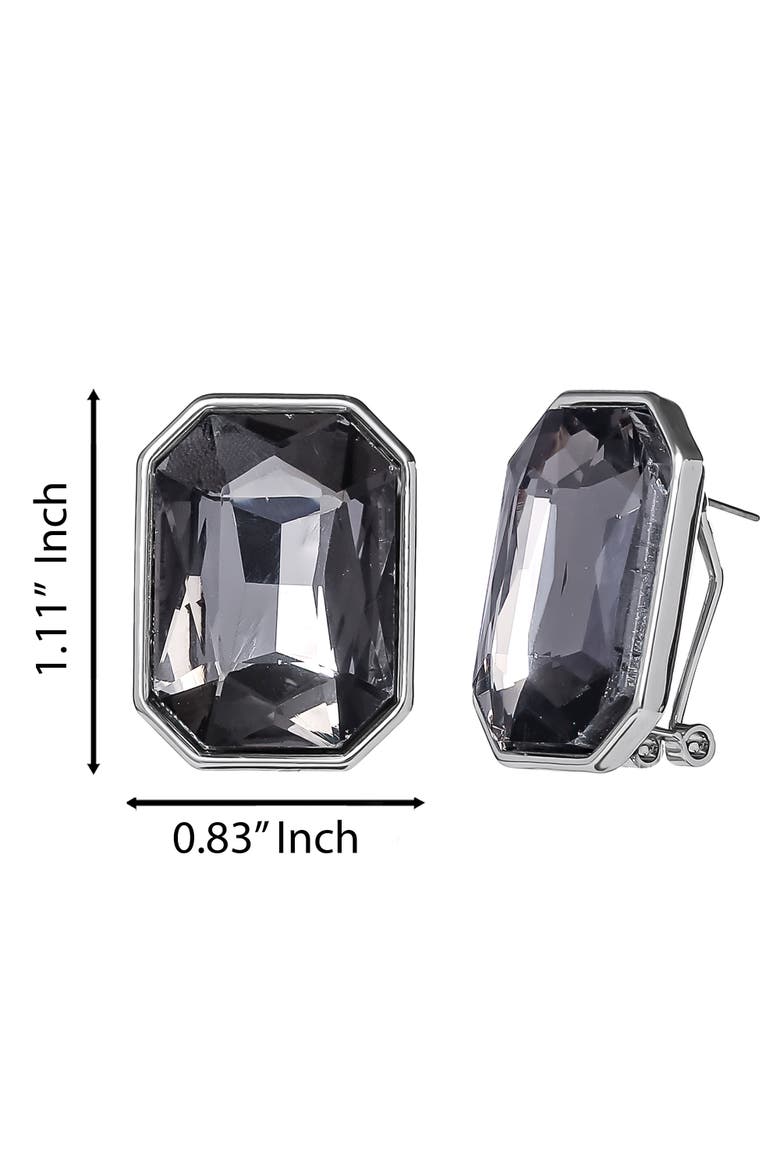 Gemstone Crystal Stud Earrings, Alternate, color, Smoke Grey