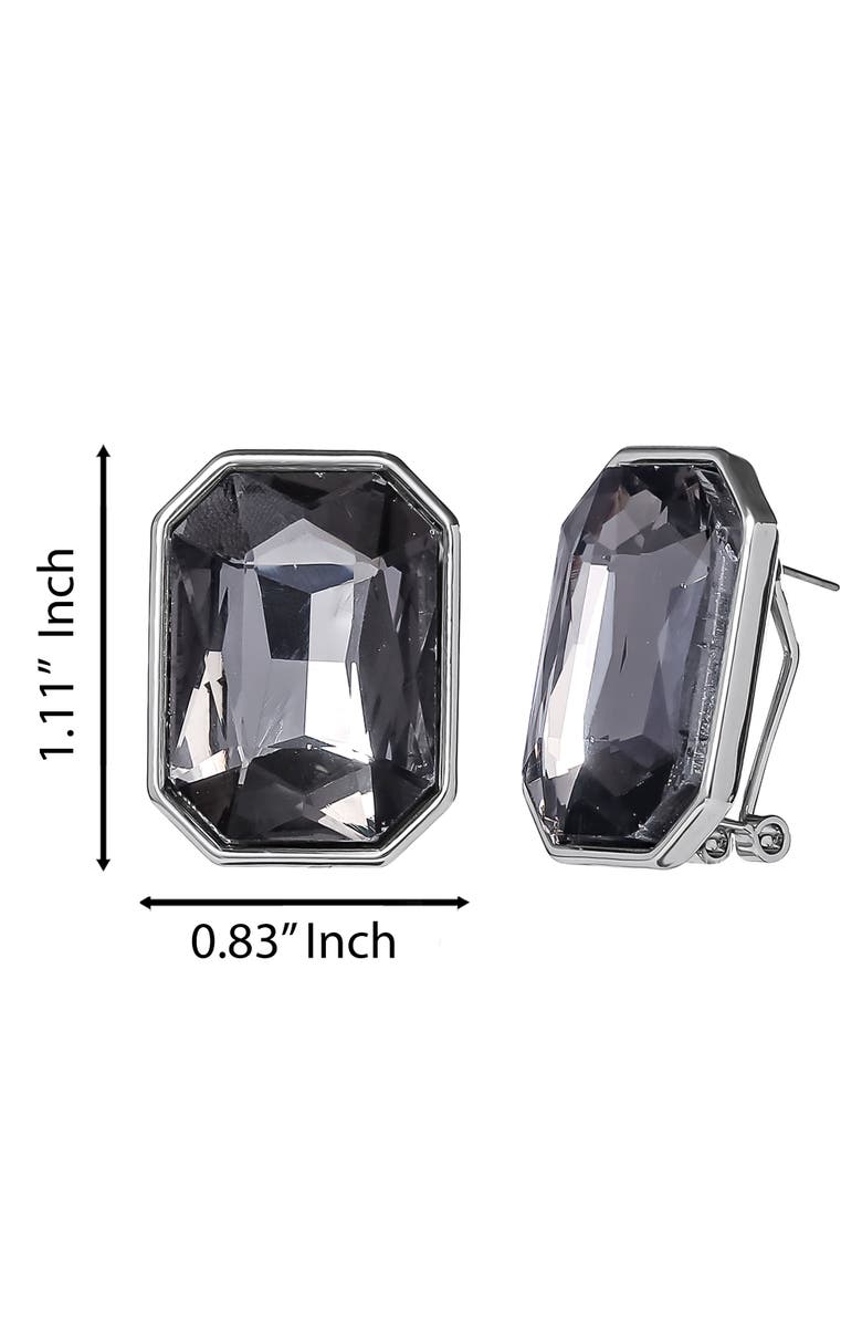 Jessica Simpson Gemstone Crystal Stud Earrings, Alternate, color, Smoke Grey