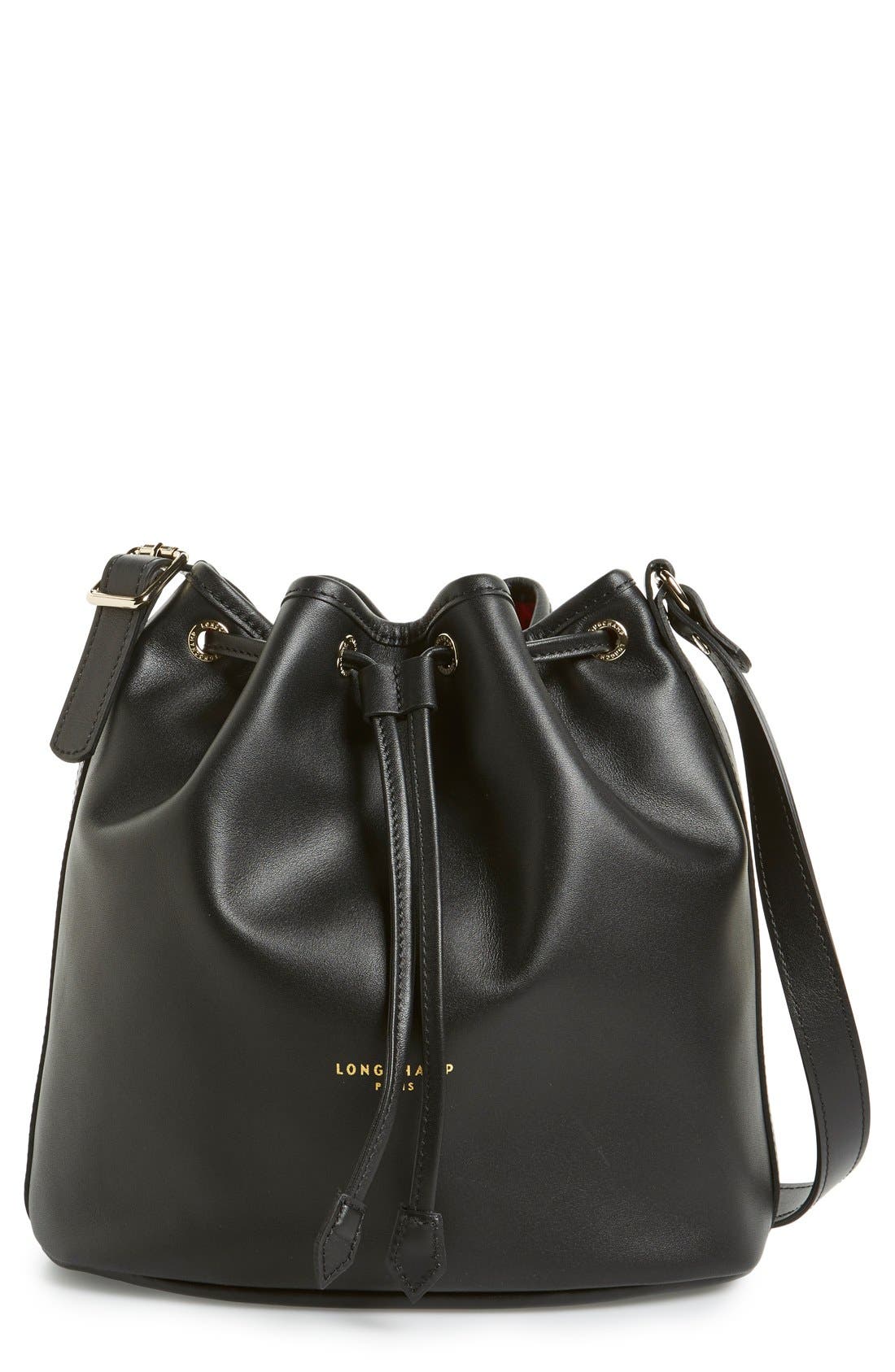 Longchamp 'Small 2.0' Leather Bucket Bag, Main, color, 