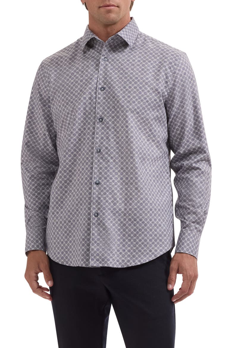 Alvin Shaped Fit Long Sleeve Shirt, Main, color, SLATE