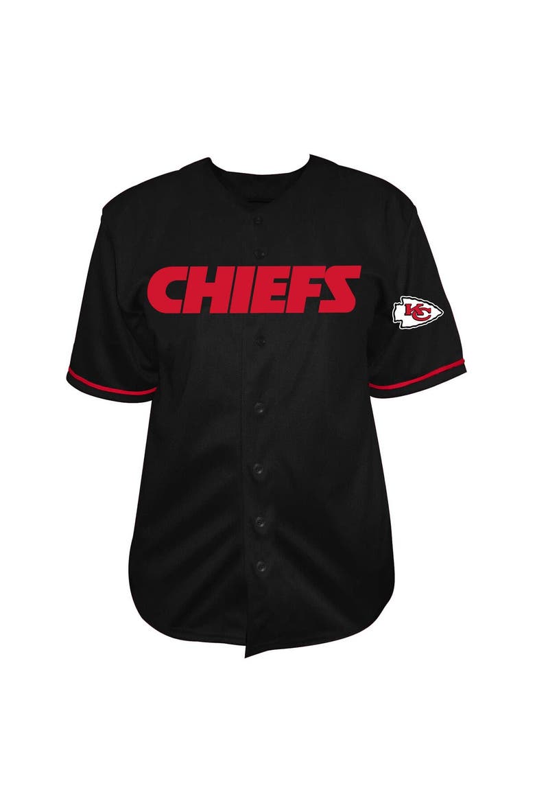 Men's Fanatics  Black Kansas City Chiefs Pop Full-Button Jersey, Main, color, Black