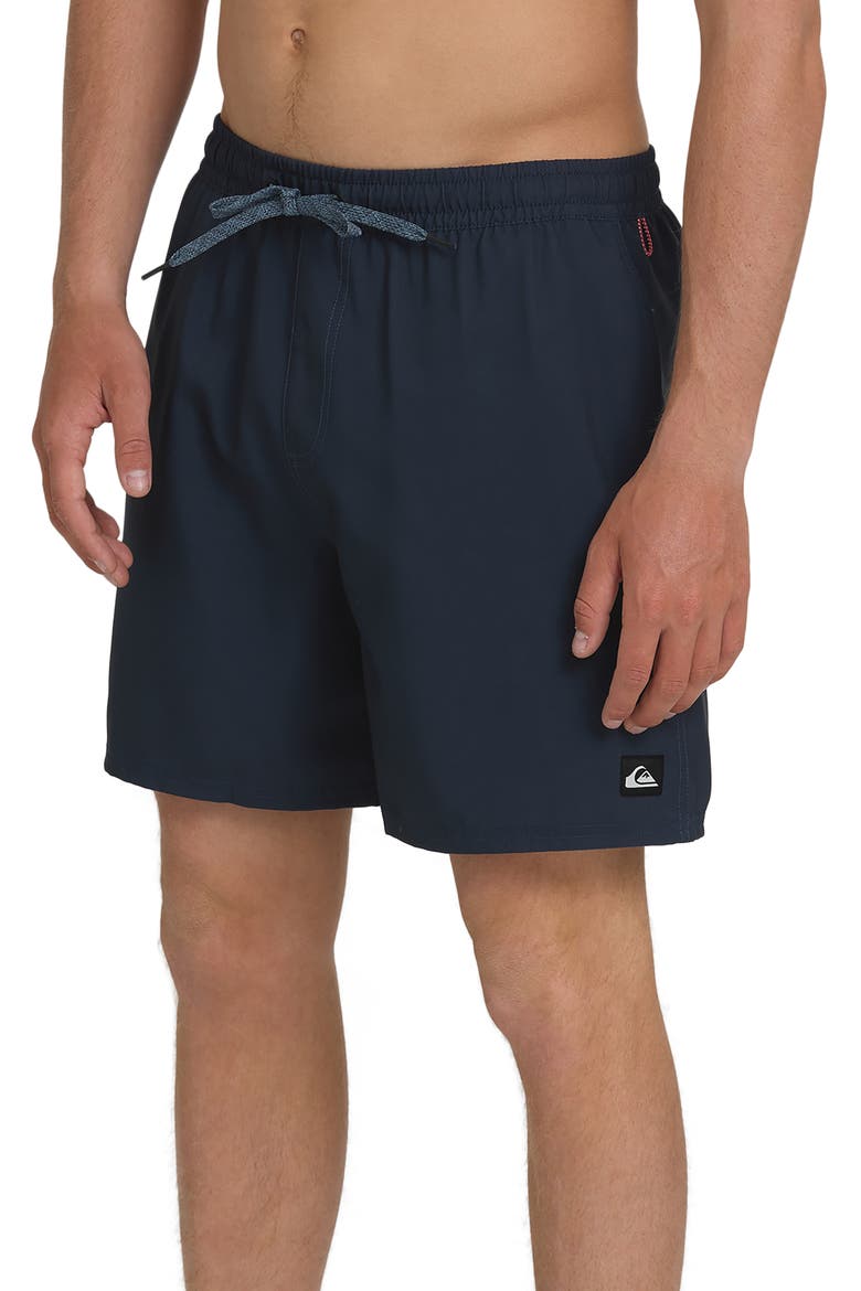 Everyday 17" Solid Stretch Swim Trunks, Alternate, color, TOTAL ECLIPSE