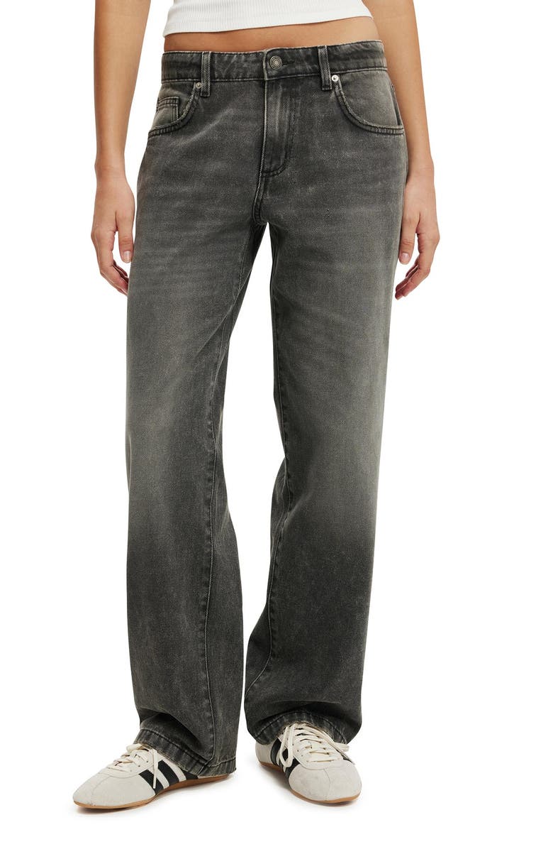 Cotton On Women's Low Rise Straight Jean, Main, color, Domino Black