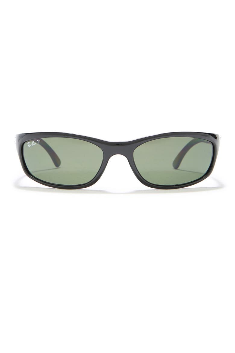 57mm Rectangle Sunglasses, Alternate, color, MATTE BLK