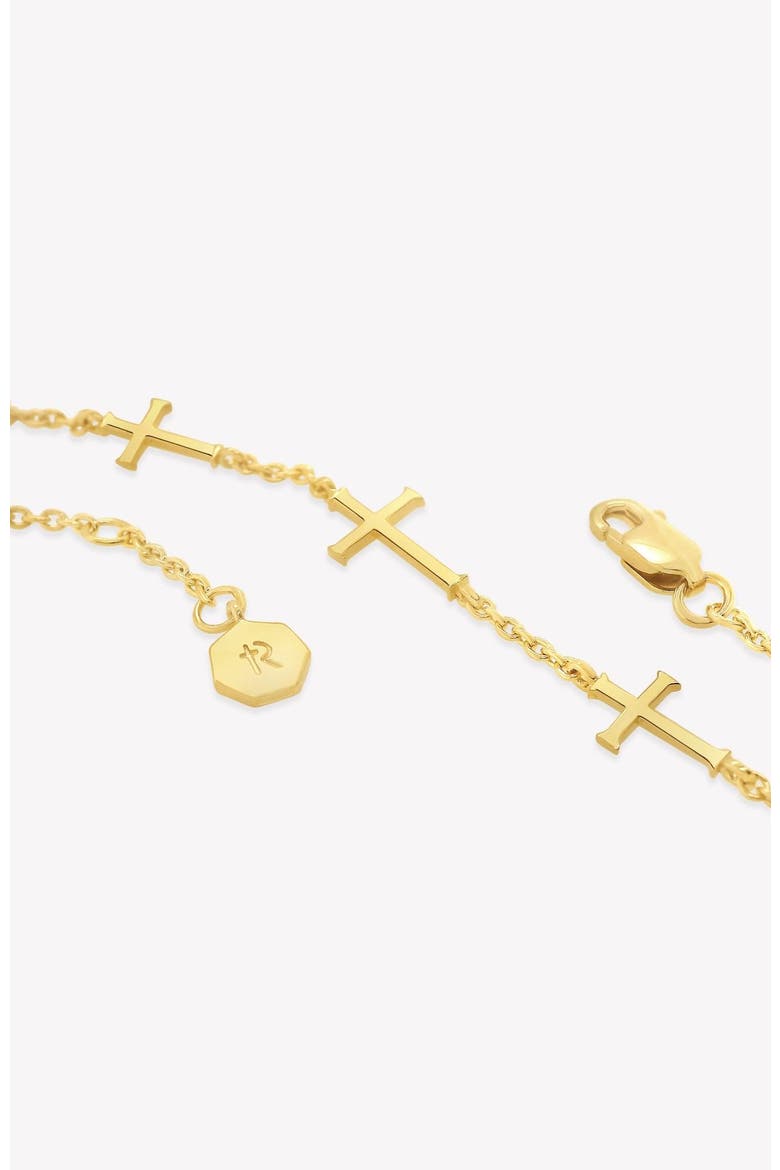 Calvary Cross Bracelet, Alternate, color, 18k Gold Plated