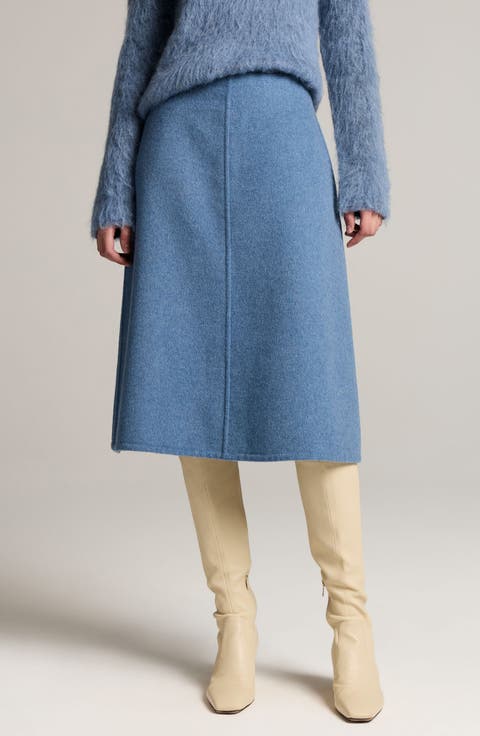 Wool Blend A-Line Skirt
