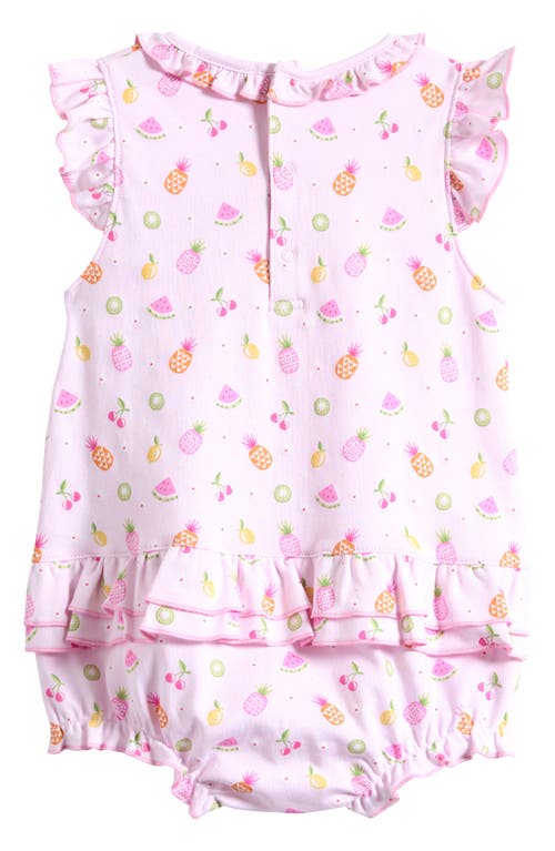 Kissy Kissy Print Pima Cotton Bubble Bodysuit In Multi Pink