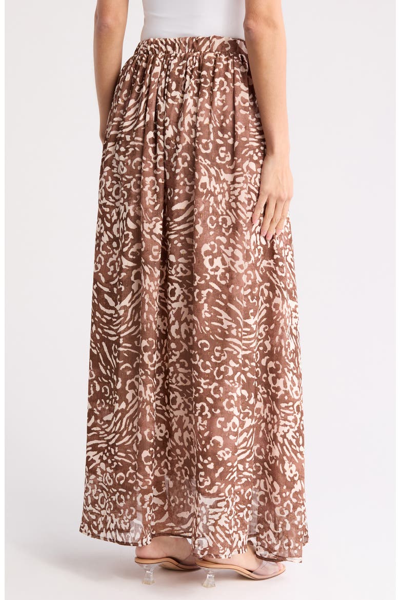 Animal Print Maxi Skirt, Alternate, color, CHOCOLATE