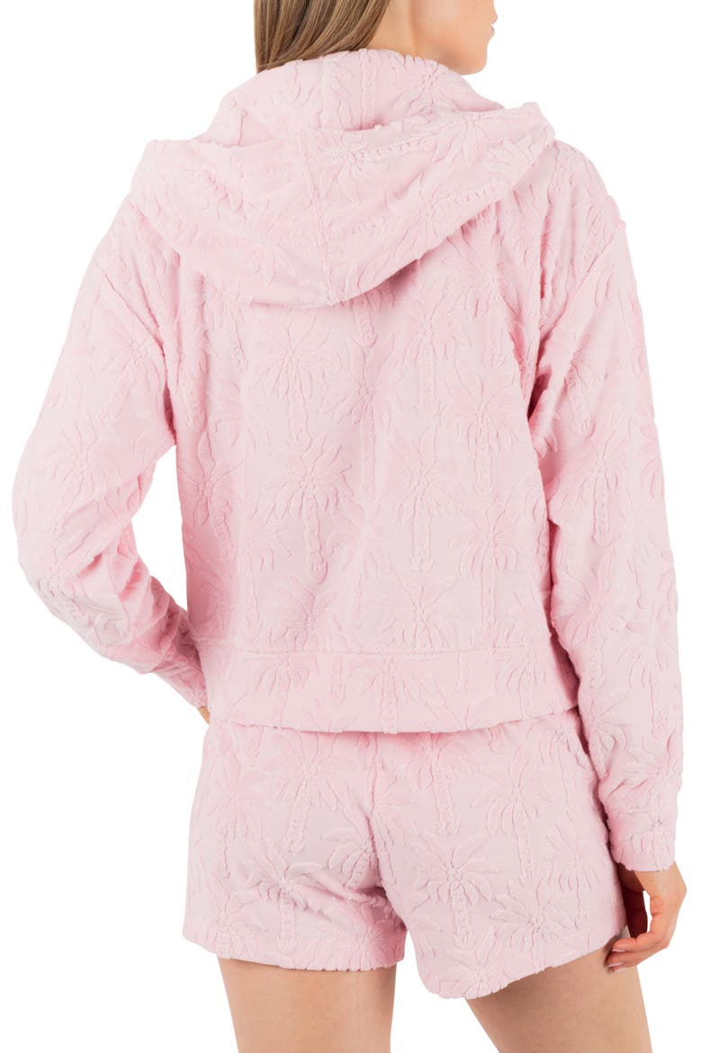 Castaway Palms Full Zip Crop Hoodie, Alternate, color, SUNRISE PINK